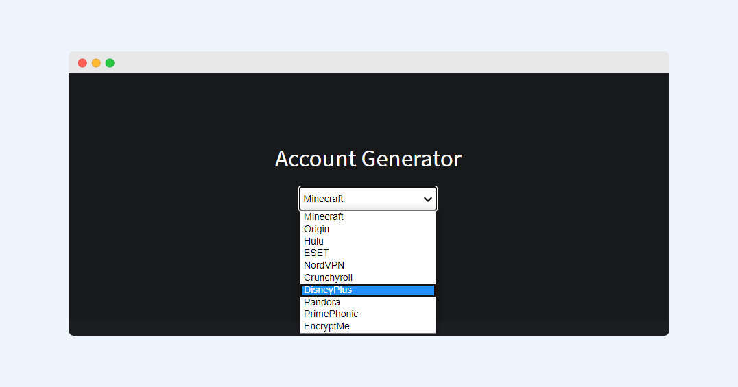 h account generator