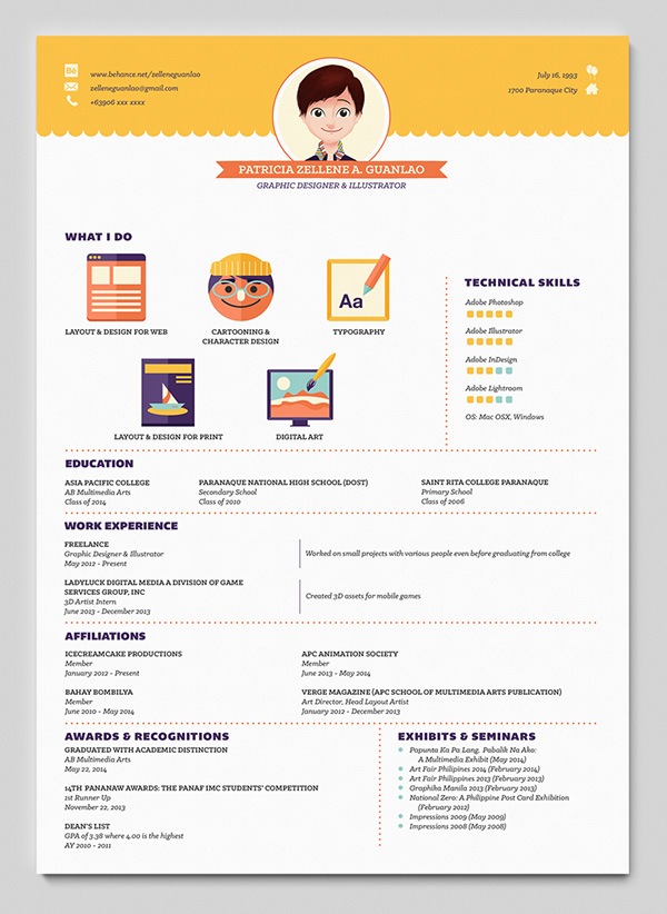 inspirasi desain curriculum vitae kreatif