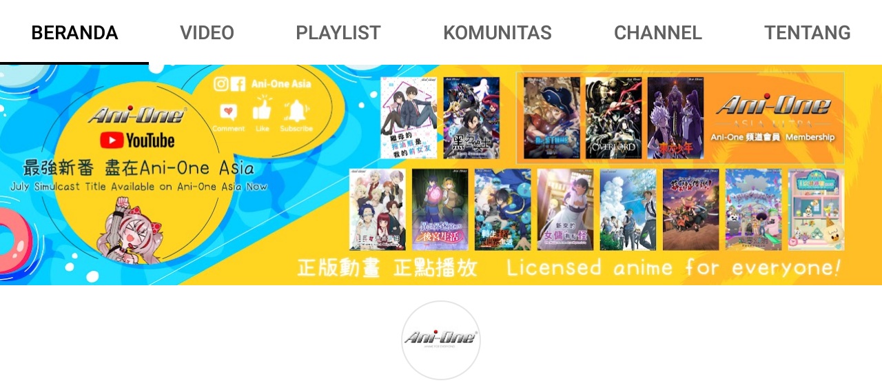 Streaming anime sub Indo di Ani-One Asia