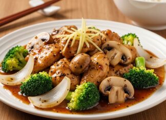 Resep Ayam Jamur Lada Hitam yang Bikin Nagih, Gampang dan Praktis Menu ayam sehat dengan brokoli, jamur, dan saus khas, menyajikan kombinasi rasa yang nikmat dan bergizi.