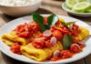 Resep Telur Dadar Balado Pedas yang Bikin Ketagihan Telur dadar khas Indonesia disajikan dengan sambal pedas, aroma rempah, dan pelengkap mentimun segar.