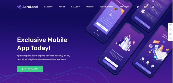 AeroLand - App Landing Software Website WordPress Theme