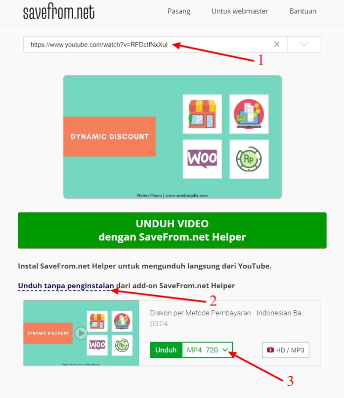 Cara Download Video Youtube Gratis tanpa internet download manager savefrom net