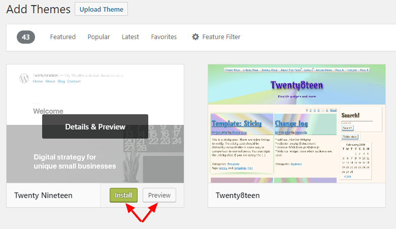 Cara Install Theme WordPress Panduan Lengkap - fitur pencarian install