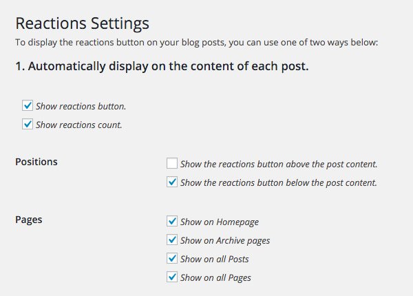 Facebook Reactions di WordPress - 2