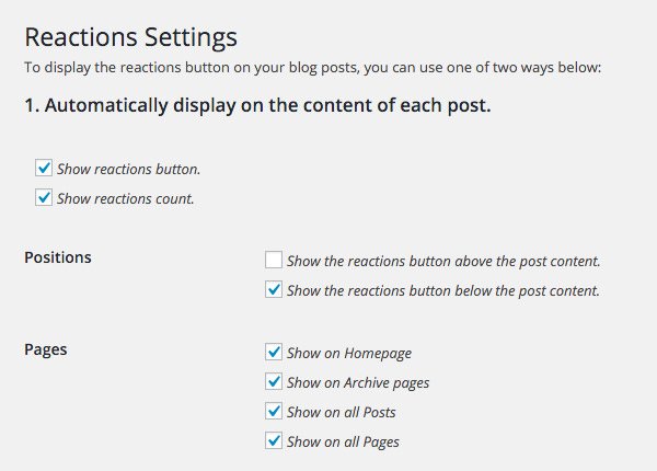 Facebook Reactions di WordPress - 2