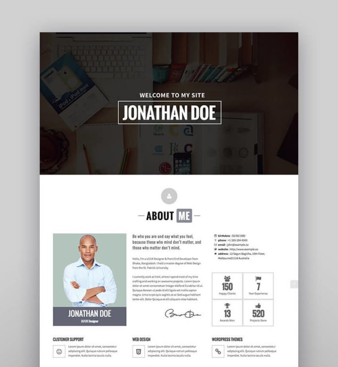 Identity theme wordpress portofolio online