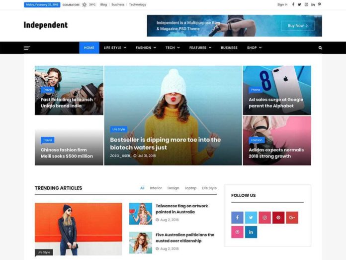 Independent - Multipurpose Blog & Magazine Theme