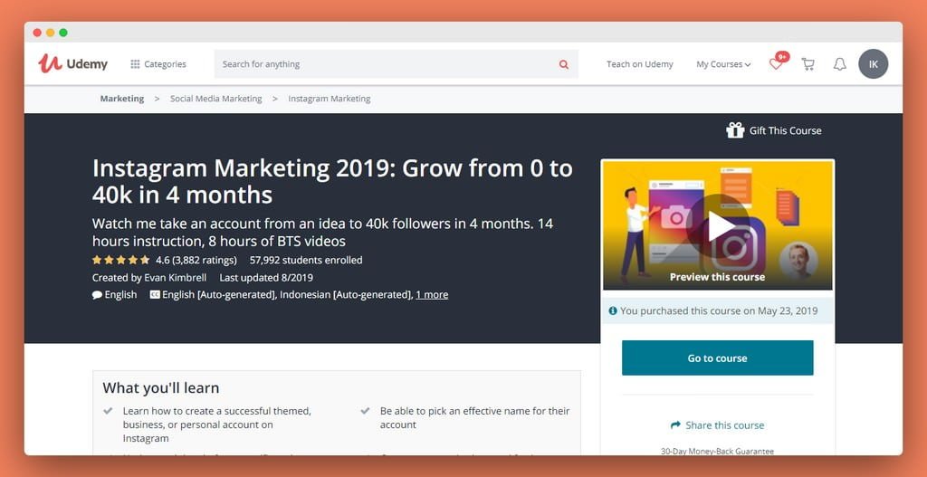 Instagram 2019 Grow from 0 to 40k in 4 months Udemy