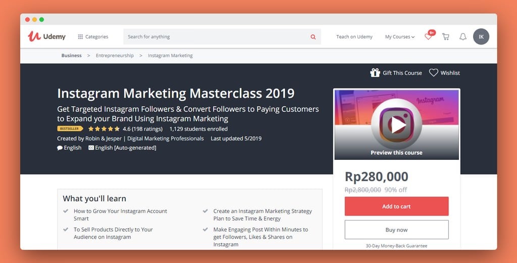 Instagram Marketing Masterclass 2019 Udemy