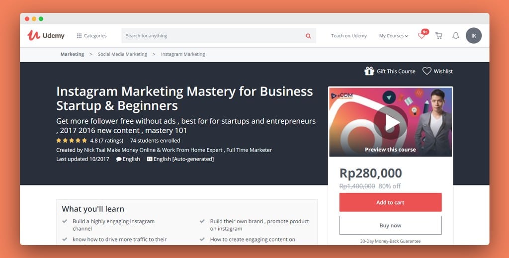 Instagram Marketing Mastery for Business Startup Beginners Udemy
