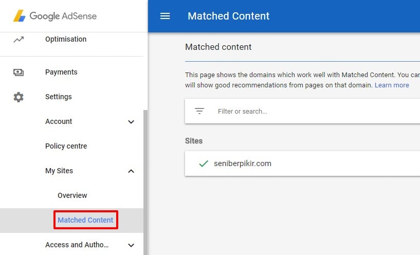 Matched Content Google Adsense - 2