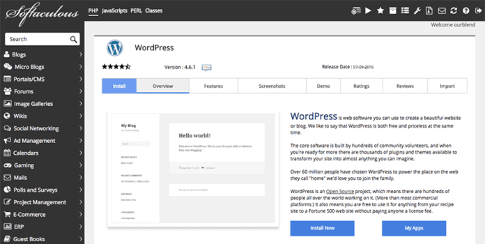 Membuat Resume Online wordpress - install wordpress - softaculous