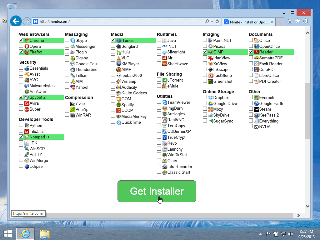 Ninite - Website Untuk Download Software Windows Gratis