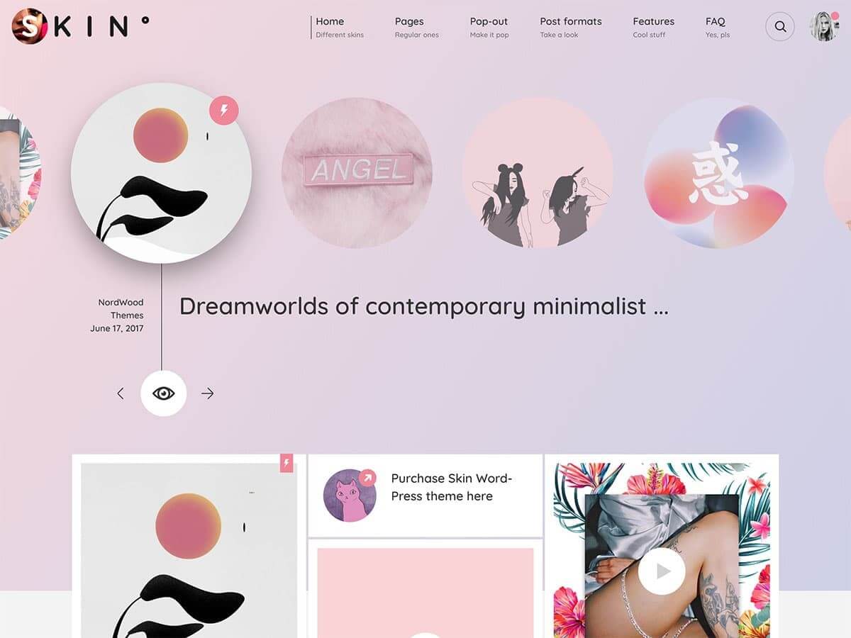 SKIN - Gradient-Powered Creative Blog & Shop WordPress Theme