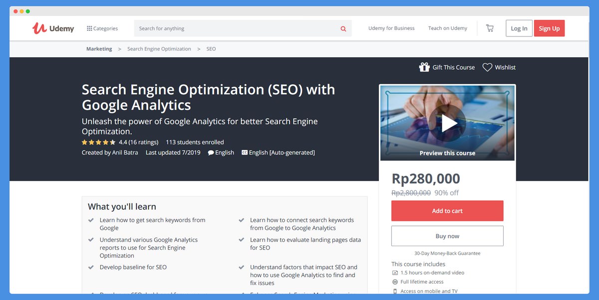 Search Engine Optimization (SEO) with Google Analytics