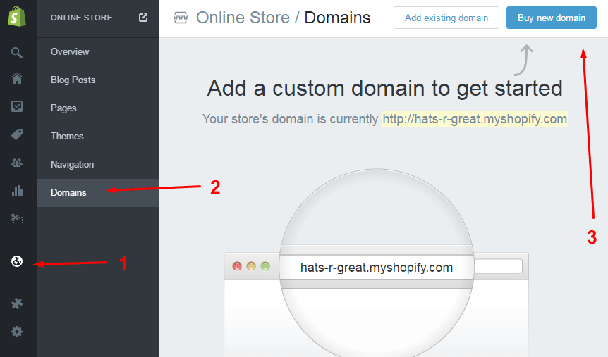 Shopify domain