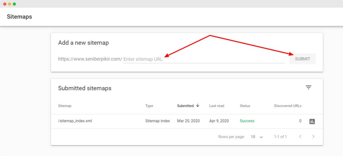 Sitemaps Google Search Console