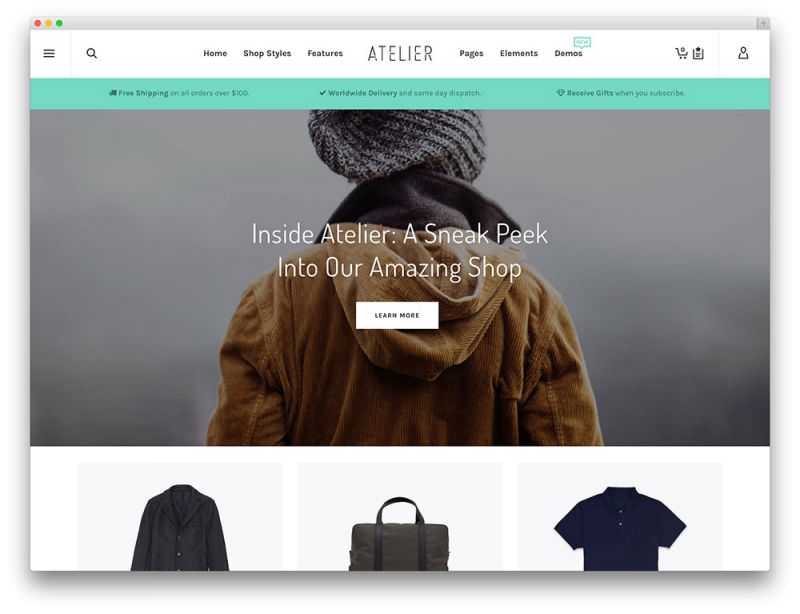 Theme WordPress Untuk Toko Online Terbaik - atelier