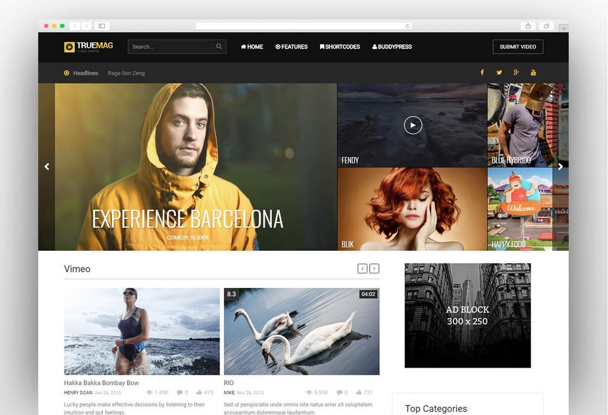 True Mag - WordPress Theme for Video and Magazine