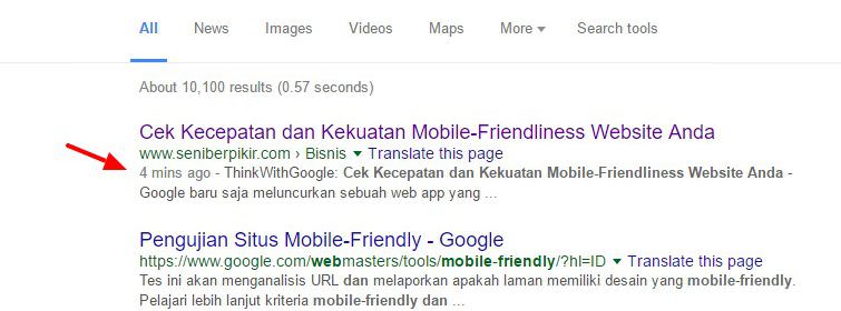 blog cepat terindeks Google - hasil