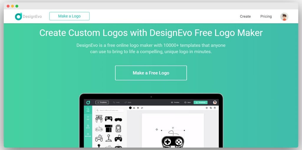 cara membuat logo dengan designevo
