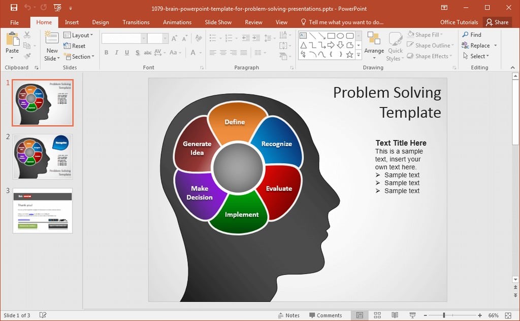 free brain powerpoint template