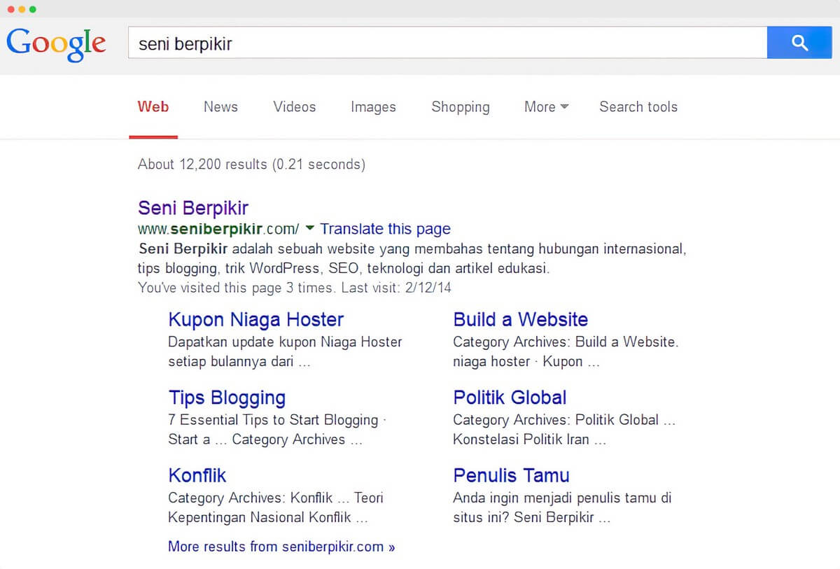 google sitelinks seniberpikir