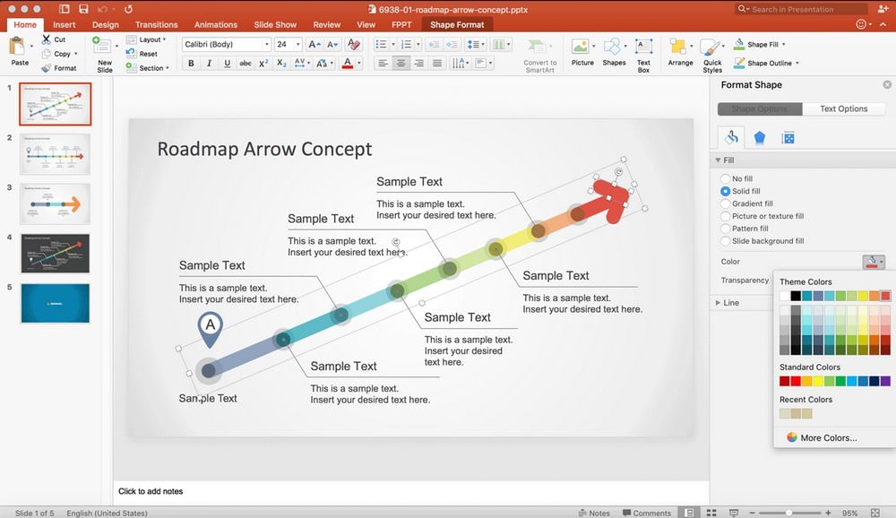 google slides timeline-template