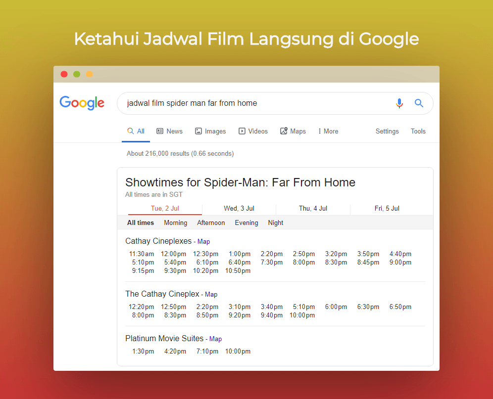 jadwal film di google direct results