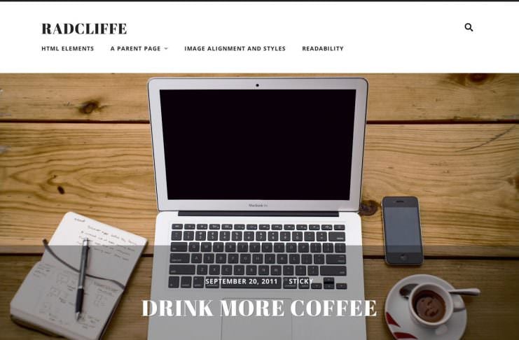 radcliffe - theme wordpress terbaik untuk personal blogger