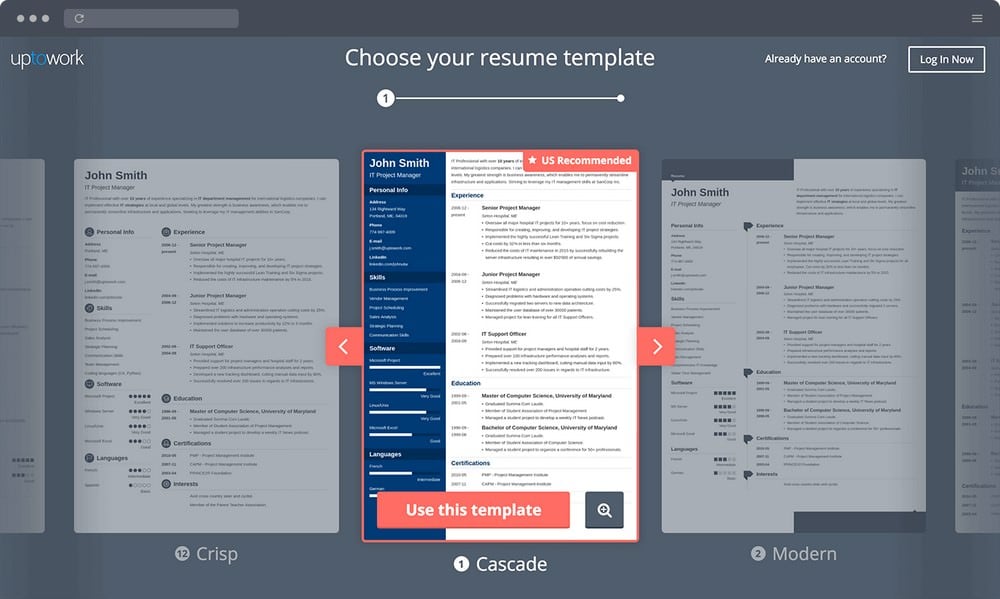 situs untuk membuat resume - zety
