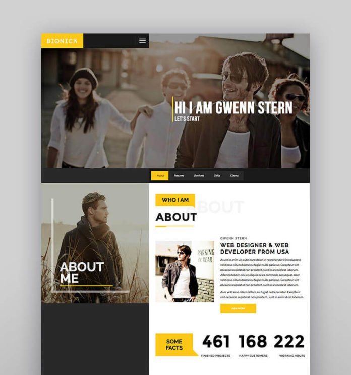 theme wordpress terbaik portofolio online - Bionick