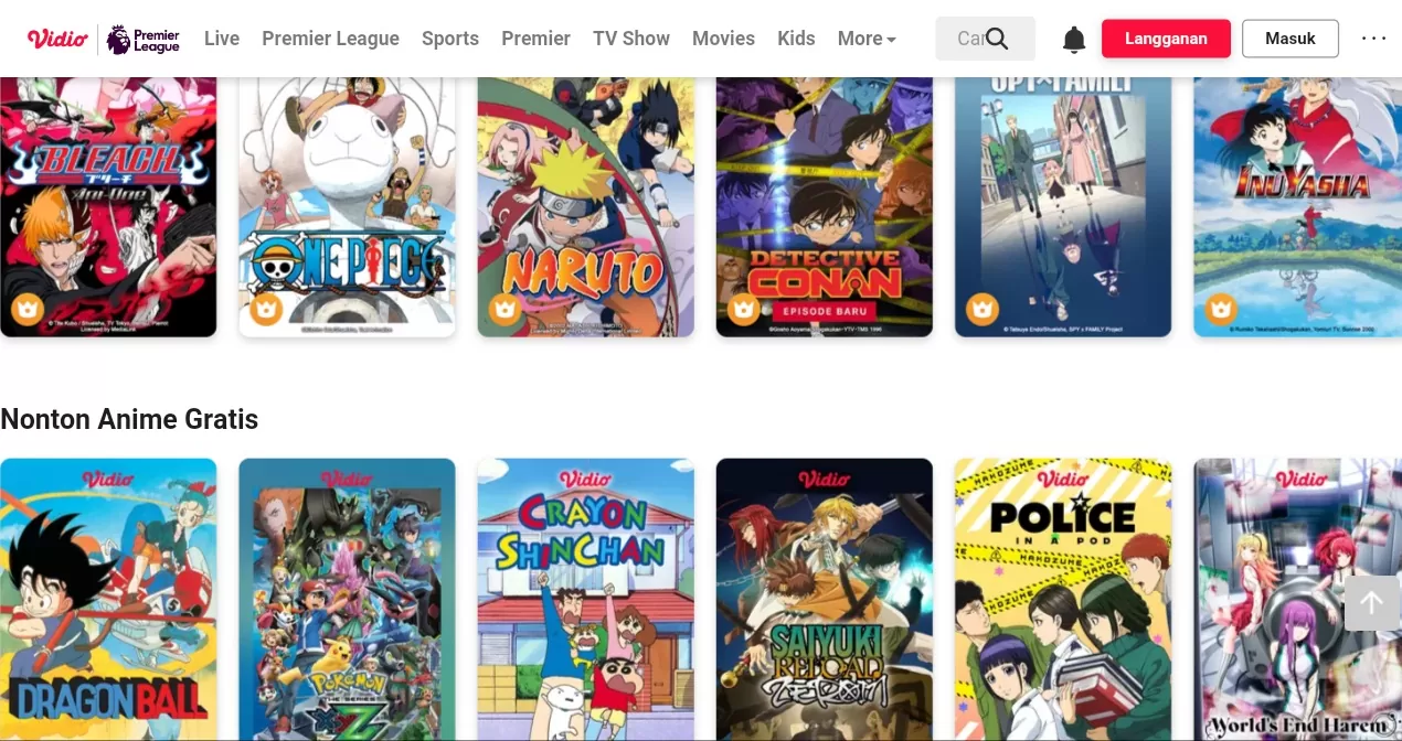 Nonton anime online di vidio.com